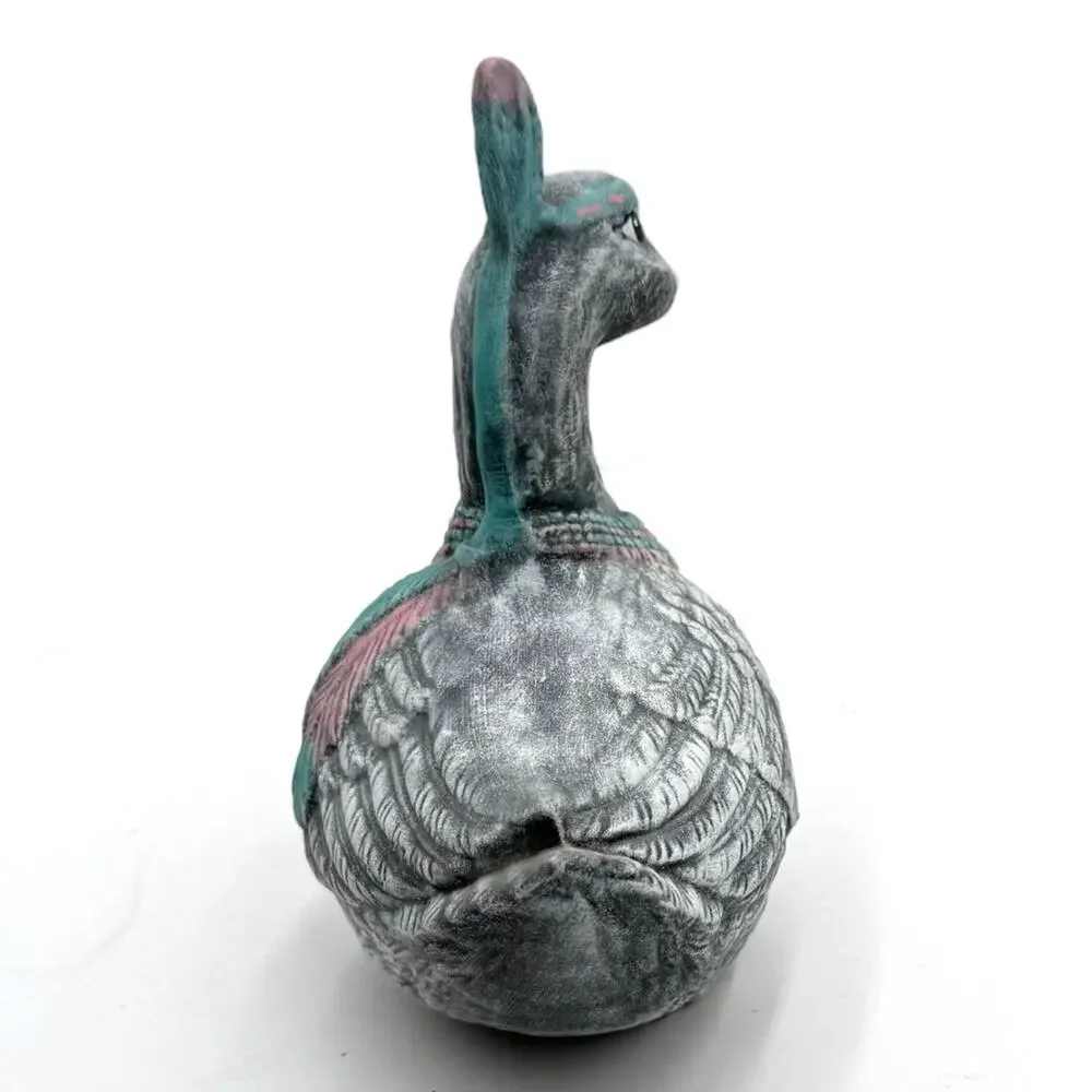 Southwestern Indian Mallard Duck Hand Painted Ceramic Figurine Signed‎ By Artist